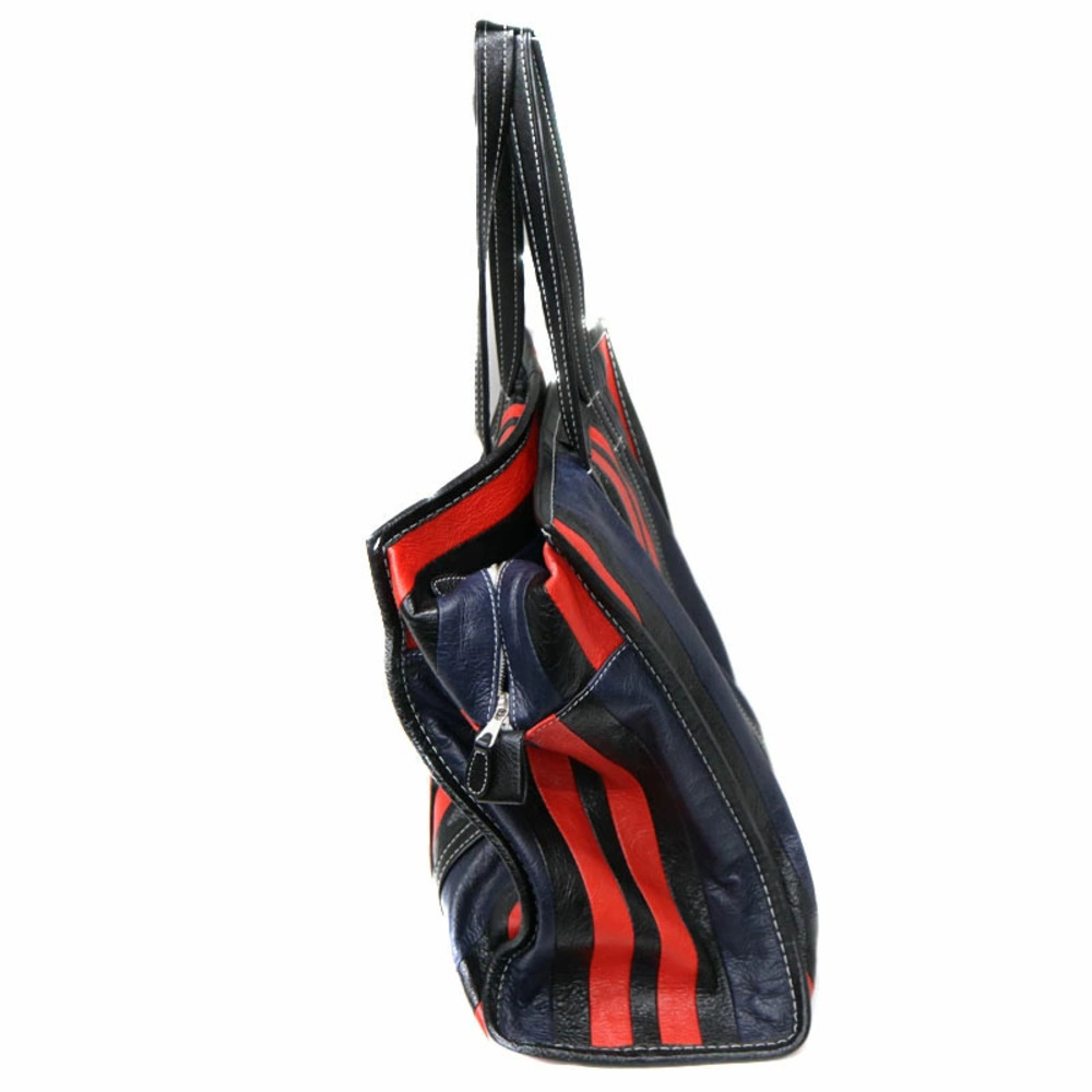 BALENCIAGA Bazaar Shopper Leather Tote Bag Neighbor Red Black - Picture 3 of 6